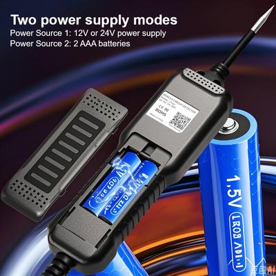 Positiv Negativ Erkennung LCD Display Batterie Elektrisches System Diagnose 5V-40V Widerstand Spannung Auto Stromkreis Tester
