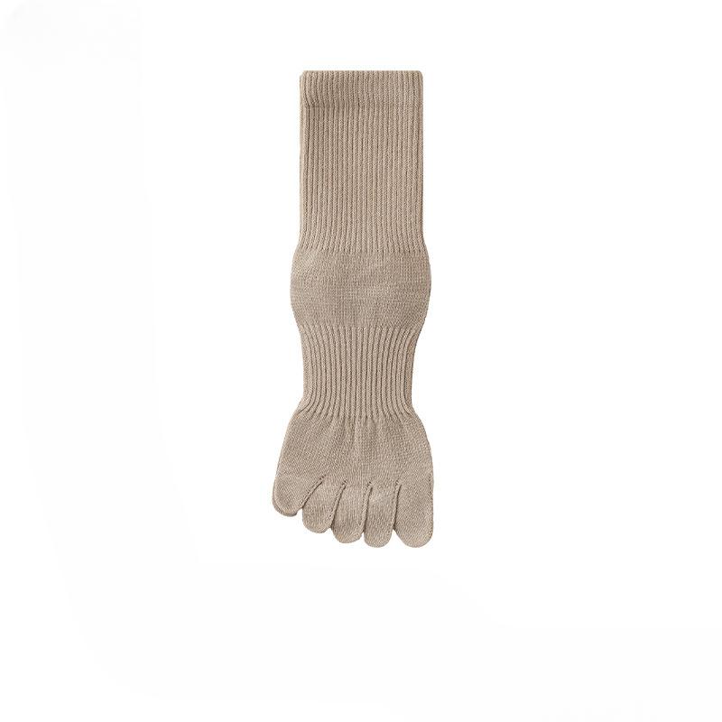 Female Autumn and Winter 10A Anti Bacterial Anti Odor Sweat Absorption Breathable Waist Boneless Tube Five Finger Socks