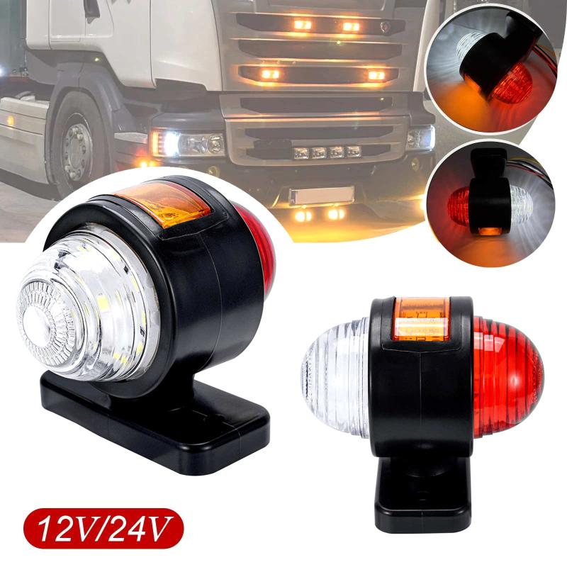 1/2Pcs Three Sides Led Side Light Outline Truck Lamp 12 24V For Car Trailer Lorry 25Led Side Marker Light Indicator Rear Lamp