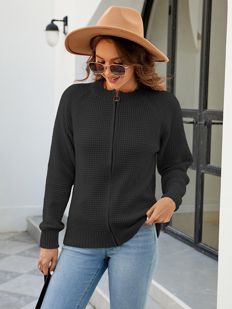 ZIMOXUAN Повседневный свитер с круглым вырезом и молнией — модный вязаный кардиган — фото 20