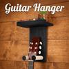 Wooden Guitar Hanger with Shelf String Instrument Storage Rack Wall Mount Guitar Racks  for Home