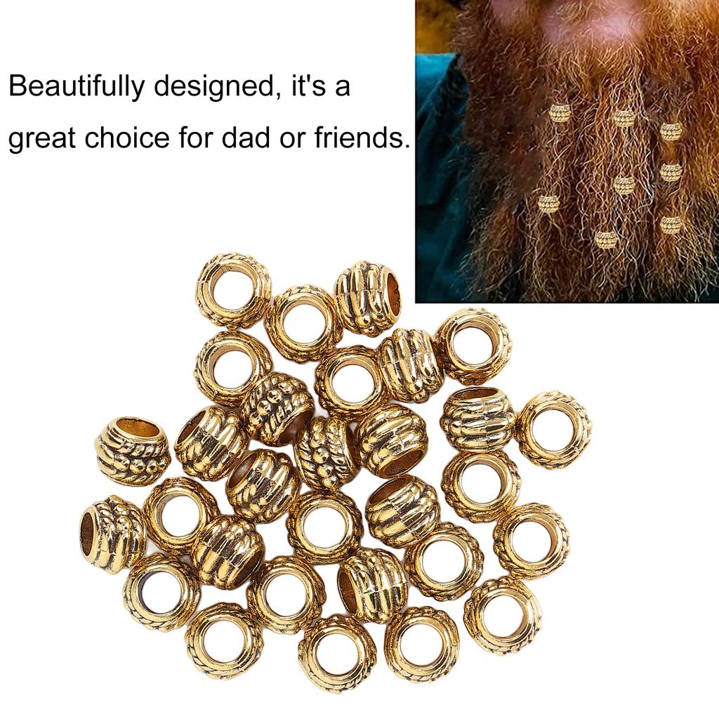 30pcs Hair Beard Beads Zinc Alloy Dreadlocks Hair Decoration DIY Jewelry Necklace Accessories