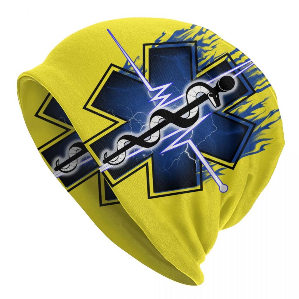 Custom Emt Star Of Life Logo Beanie Cap Winter Bonnet Knitted Hats Hip Hop Outdoor Paramedic Health Care Skullies Beanies Hats