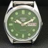 VINTAGE SEIKO 5 AUTOMATIC REFURBISHED JAPAN MENS GREEN DIAL WATCH a444232-1