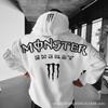 Mens Hooded Sweatshirt With Demon Print Loose Fit Warm Winter Casual Streetwear