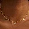 2026 New Cross-Border European American-Style Multilayer Zircon Copper Electroplated Minimalist Necklace Women Fashionable