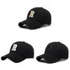 Embroidered R Letter Baseball Cap Adjustable Sun Protection Outdoor Hat Sports
