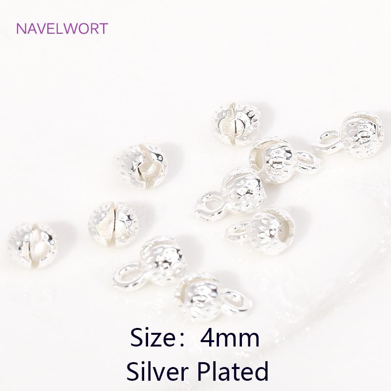 18K Gold Plated Brass Crimp Beads Clamping Beads,End Caps For Jewelry,For DIY Jewelry Making Accessories,Caps For Bracelet