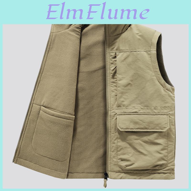 Winter Mens Vest Sleeveless Coat Jacket Men Thick Warm Fleece Waistcoat Workwear Tops Cargo Vest Windbreaker Fashion