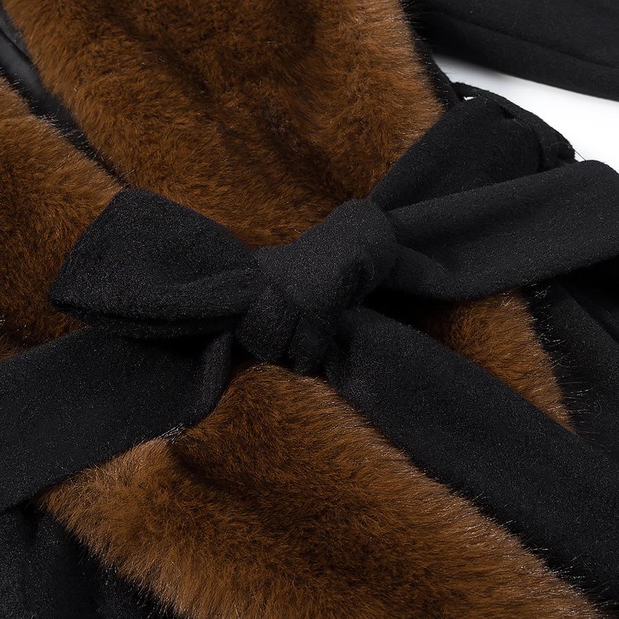 European and American style, new women's clothing, versatile, fashionable, fashionable, big fur collar woolen coat
