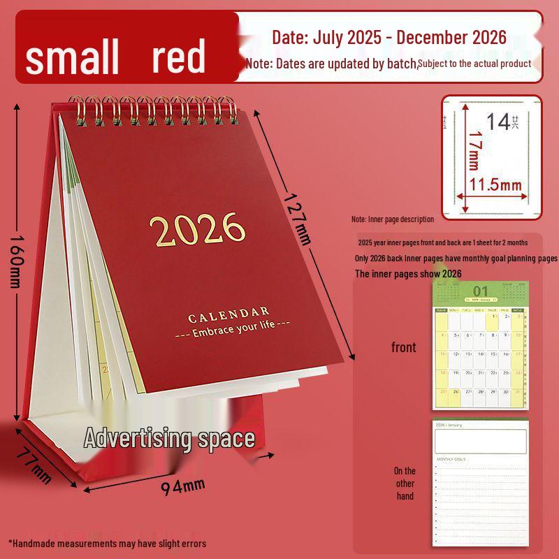 2025-2026 Desk Calendar: Monthly Planner & Memo Organizer