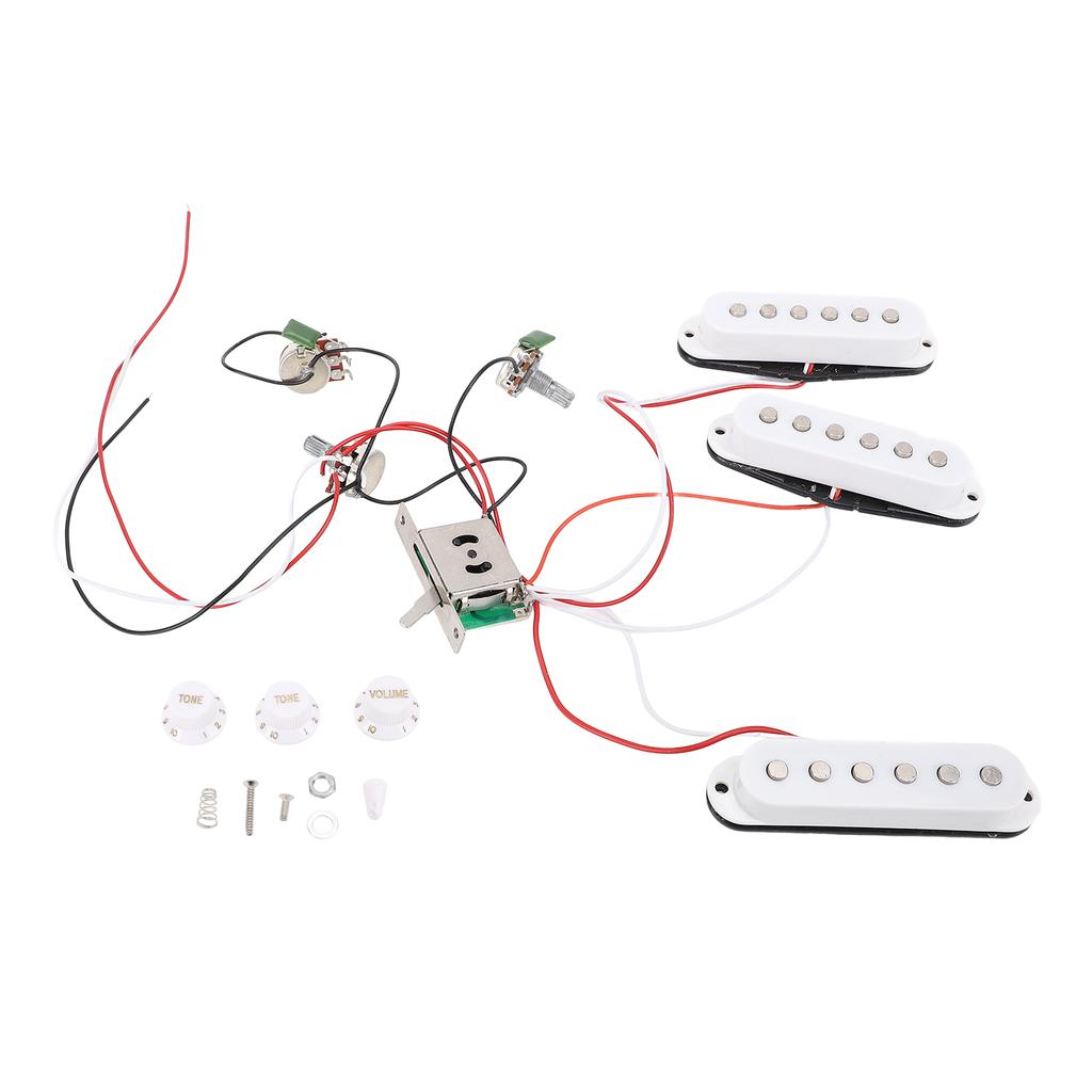 Electric Guitar Pickups Kit Prewired Set Single Coil with Timbre Volume Line Replacement for ST