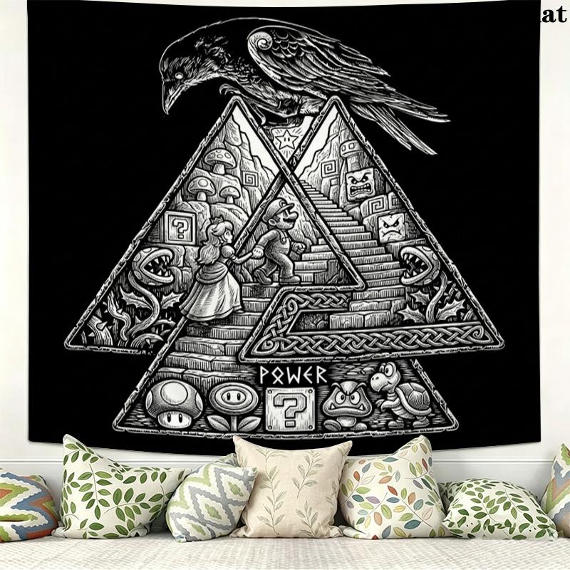 Super Mario Wall Tapestry Aesthetic Wall Hanging Printed Fabric Blanket Decorative Tapestries For Bedroom Living Room Home Decor