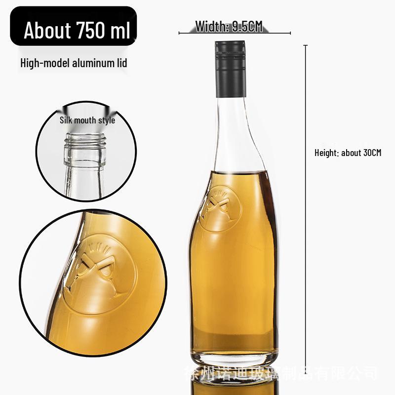 Burgundy Glass Skull-Shaped Red Wine Bottle - High-Value Appearance