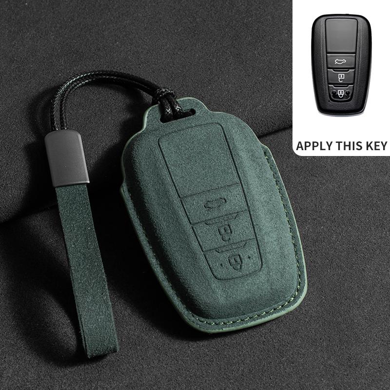 Suede Car Remote Key Case Cover for Toyota RAV4 Crown Hilux Fortuner Camry Land Cruiser Prado Prius Camry CHR C-HR Protector Fob