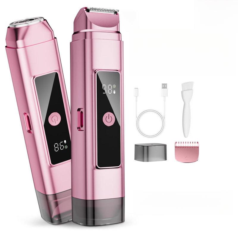 

Electric Bikini Trimmer for Women: IPX7 Waterproof Dual Head Cordless Electric Shaver for Women with LED Display & 0.5mm Ceramic Blades
