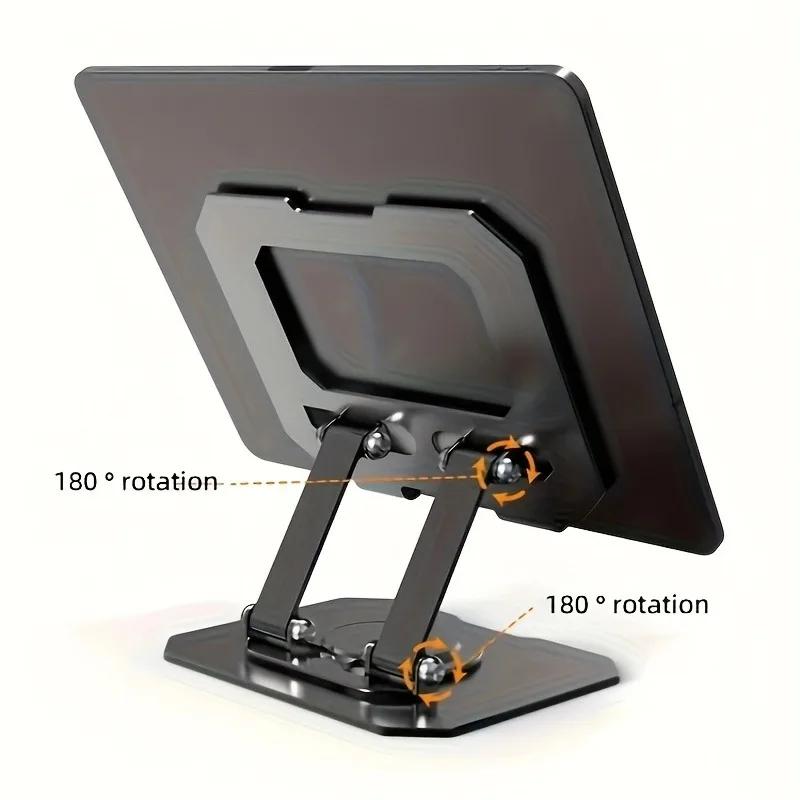 360° Rotatable Tablet Stand Metal Desk Phone Holder Adjustable Lazy Bracket Foldable Compatible For 4-13 Inch Ipad Pro/Air/Min