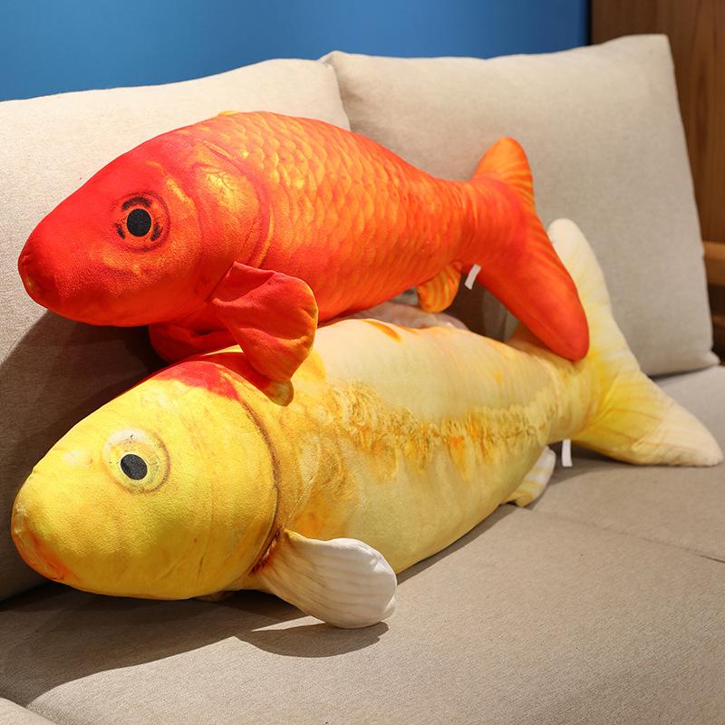 30-100cm Simulation Koi Fish Plush Toy Pillow Lifelike Colorful Red Gold Goldfish Plush Toy Home Decoration Gift For Children