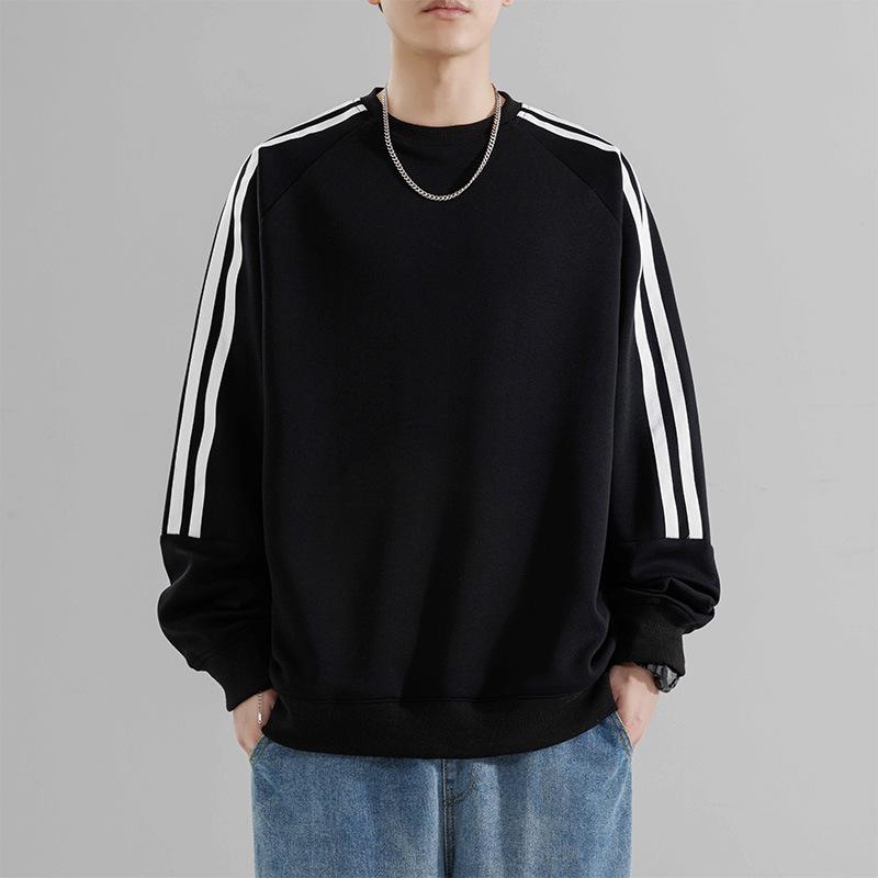 Autumn Sweatshirt Men's Loose Round Neck Pullover Top for Young Outdoor Sportswear High-end College Coat