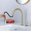 Brushed Gold Pull Out Basin faucet Black Bathroom Widespread  bathroom faucet sink tap 360 rotating widespread 2 Hole basin Tap