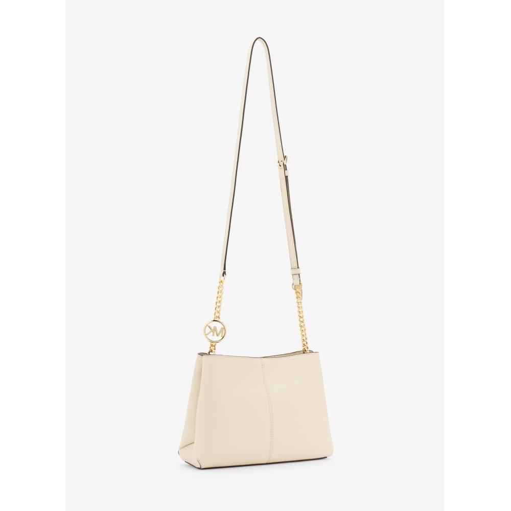 Michael Kors Christina Triple Compartment Cross Body Small 35t6g8wc0l2171 Light Cream
