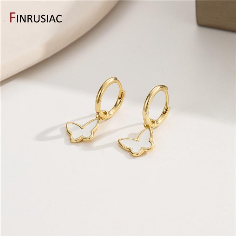 

Gold Plated Brass Metal Inlaid Zircon Butterfly Elephant Earrings High Quality Fashion Women Earring