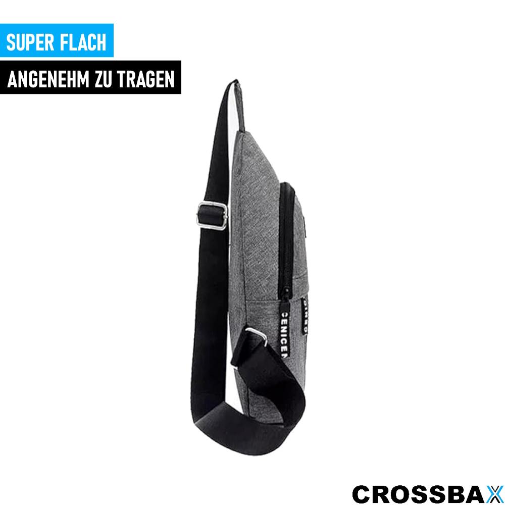 CROSSBAX Brusttasche Umhängetasche Schultertasche Crossbody Sling Bag grau