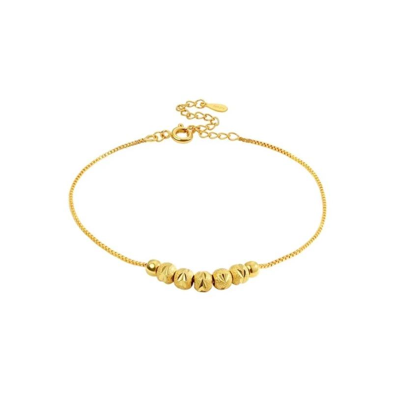 Wufu Linmen Copper Gold-plated Bead Bracelet Women's Simple Transfer Bead Hand Jewelry