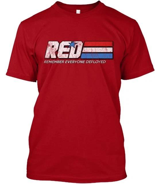 

Red: Remember Everyone Deployed 100% Cotton T-shirt Mens Tees Top Made in the USA T-Shirt Tee Top Unisex S