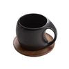 Ceramic coffee cup plate set Tea mug High end exquisite American latte coffee cups Oat Breakfast Drinking Glass Drinkware mug