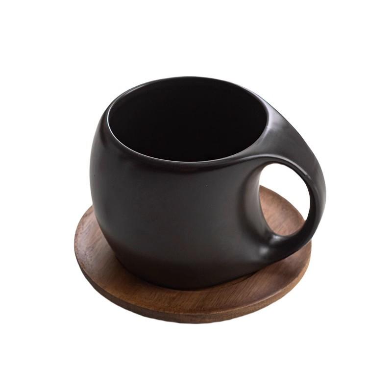 Ceramic coffee cup plate set Tea mug High end exquisite American latte coffee cups Oat Breakfast Drinking Glass Drinkware mug