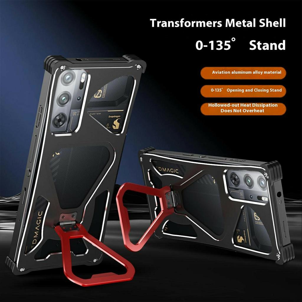 Metal Case for ZTE Nubia RedMagic 10S Pro+ 5G/10S Pro 5G/10 Pro+ 5G/10 Pro 5G/9S Pro+ 5G/9S Pro 5G/9 Pro+ 5G/9 Pro 5G Kickstand Cover