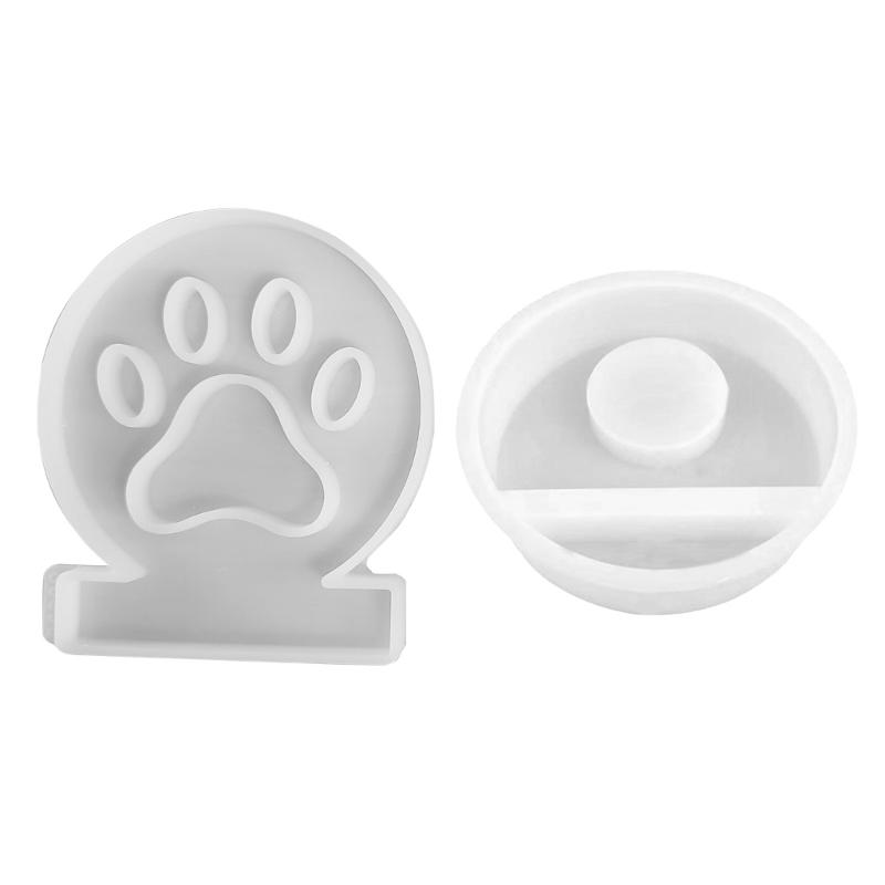 Dogs Paw Candlesticks Silicone Molds Candle Holder Castings Molds DIY Gypsum Concrete Resins Mould for Table Decorations
