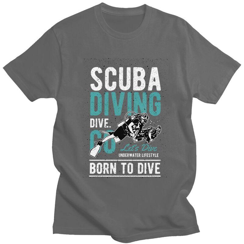 Custom Funny Scuba Diving Diver Gift Tshirts for Men Short Sleeve Leisure T Shirt Tshirts Pure Cotton Tees Gift