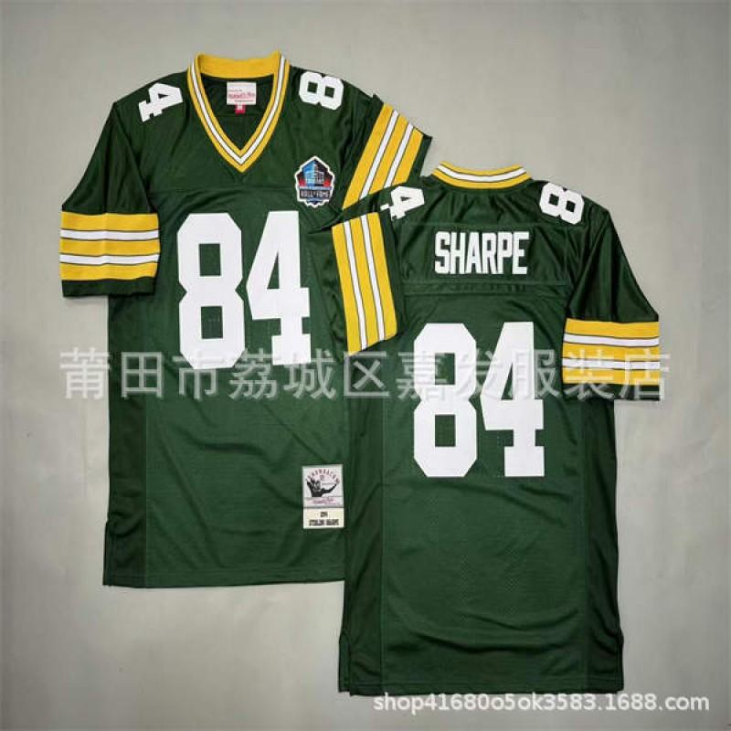 Camiseta de Fútbol Retro Green Bay Packers para Hombre de Algodón Camisa Deportiva Estilo Vintage NFL 87 52 84 Bordada