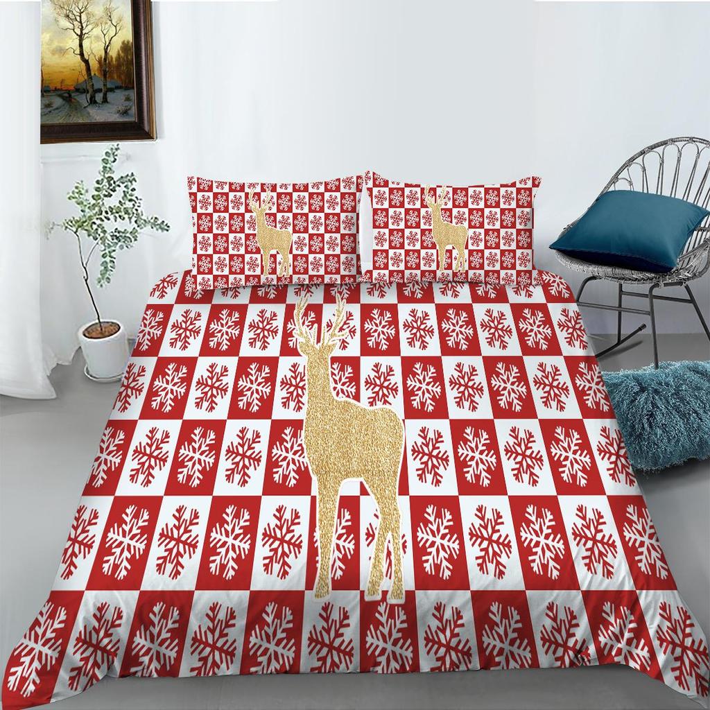 3D Christmas Print Bedding Cover Set Home Bedclothes Unique Design Bed Covers Luxury Bedding Suit Gift