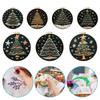 Christmas Tree Stamped Cross Stitch Embroidery Kits with Hoop Cloth Color Thread