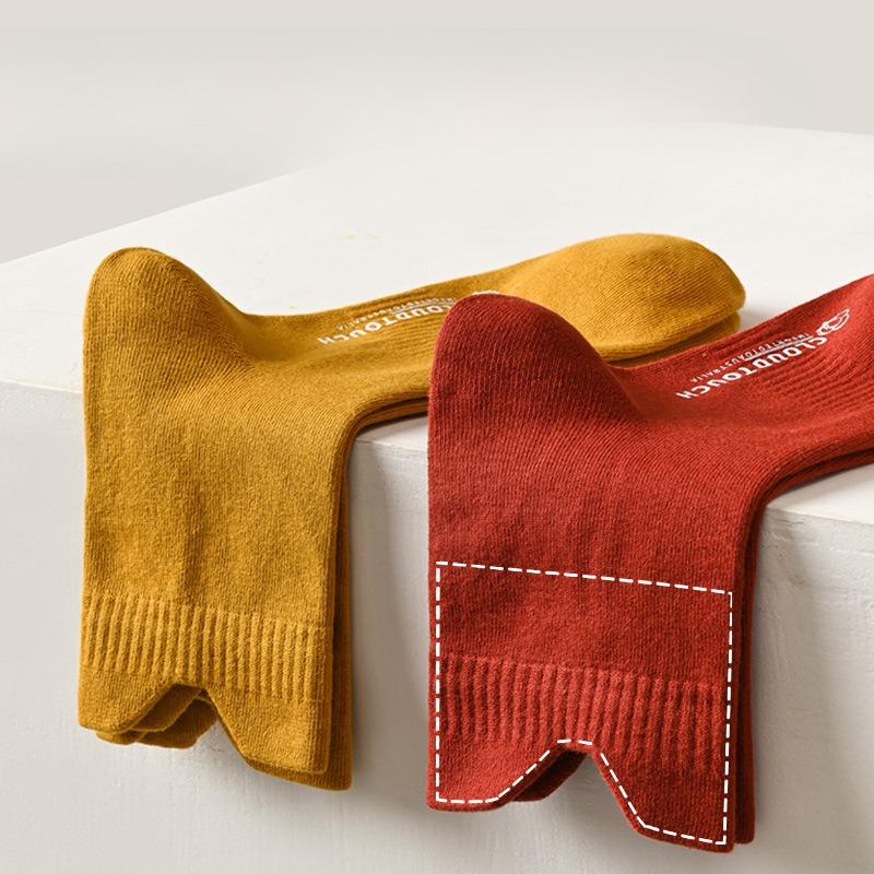 Pure Cotton Long Socks, Anti-odor White Women's Socks for Spring and Autumn, All-cotton Mid-length Socks for Autumn and Winter