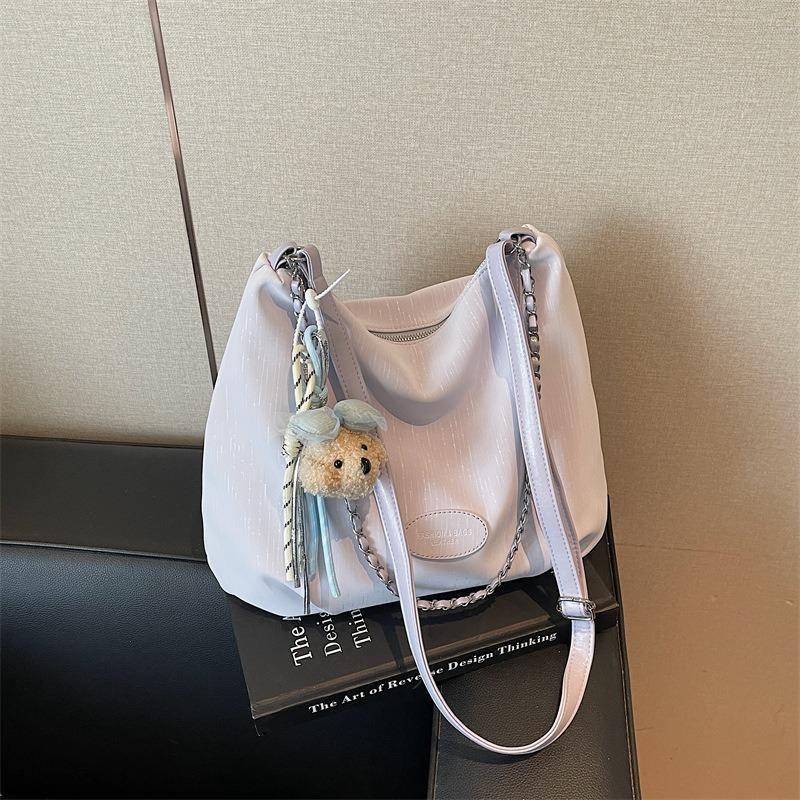 

Niche design casual simple texture fashion tote bag summer new women s shoulder messenger bag фіолетовий