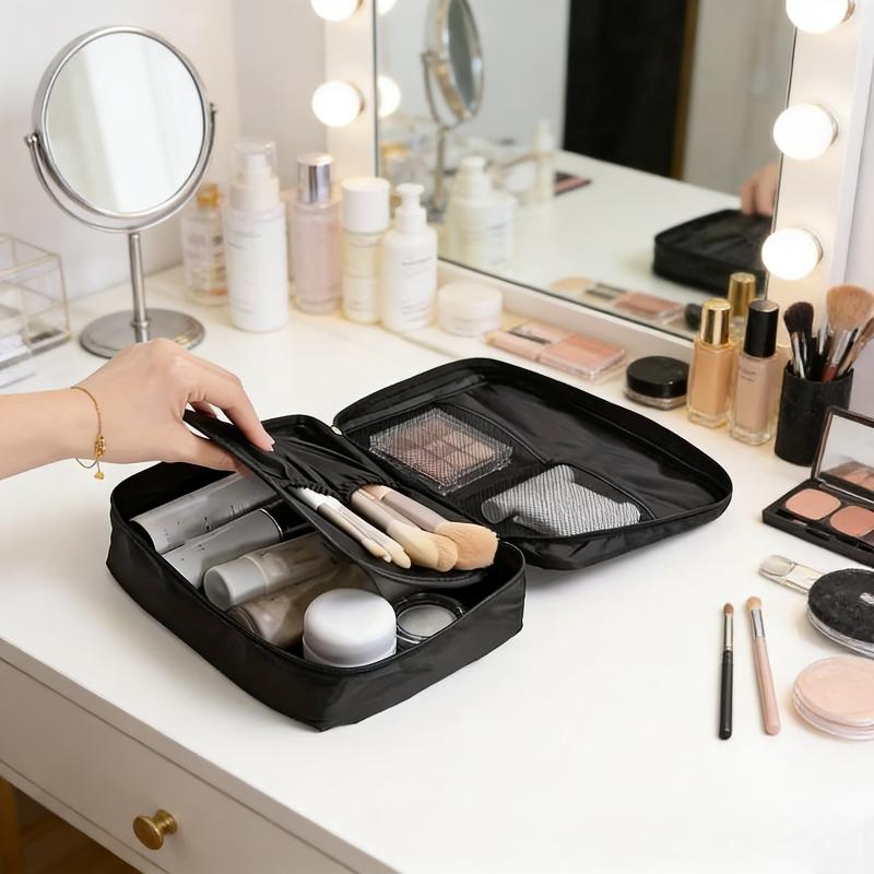 Travel Cosmetic Bag Tear-resistant Multi-Compartment Makeup Organizer Portable Handheld Pouch for Business Trips