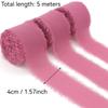 3 Roll/set 5m Frayed Edged Satin Handmade Chiffon Silk Ribbon for Wedding Invitation Bouquets Birthday Party DIY Decoration Gift