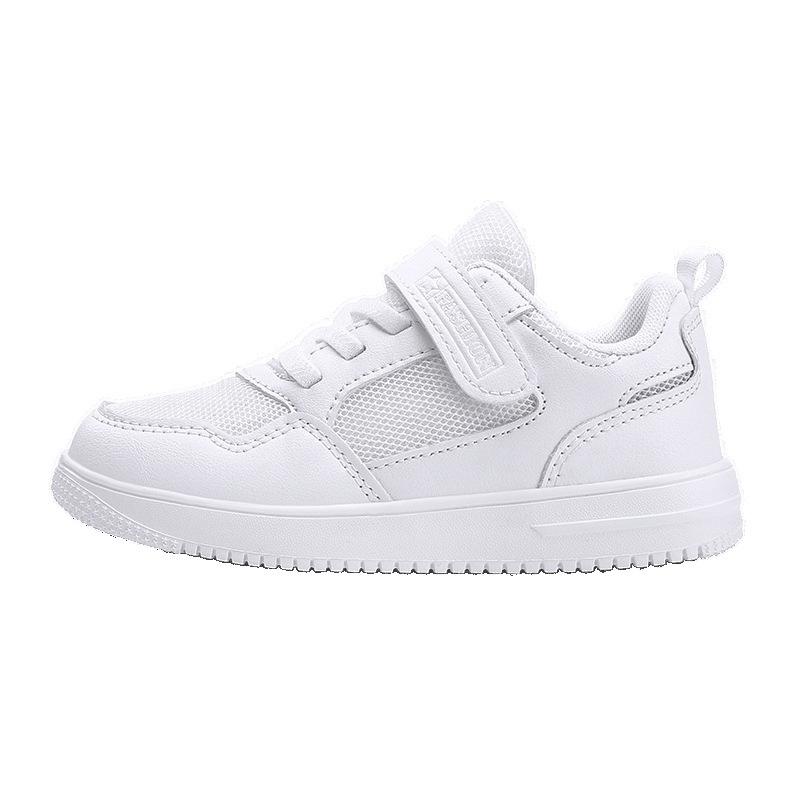 Boys little white shoes 2025 summer new classmates girls board shoes mesh breathable student campus white sports shoes