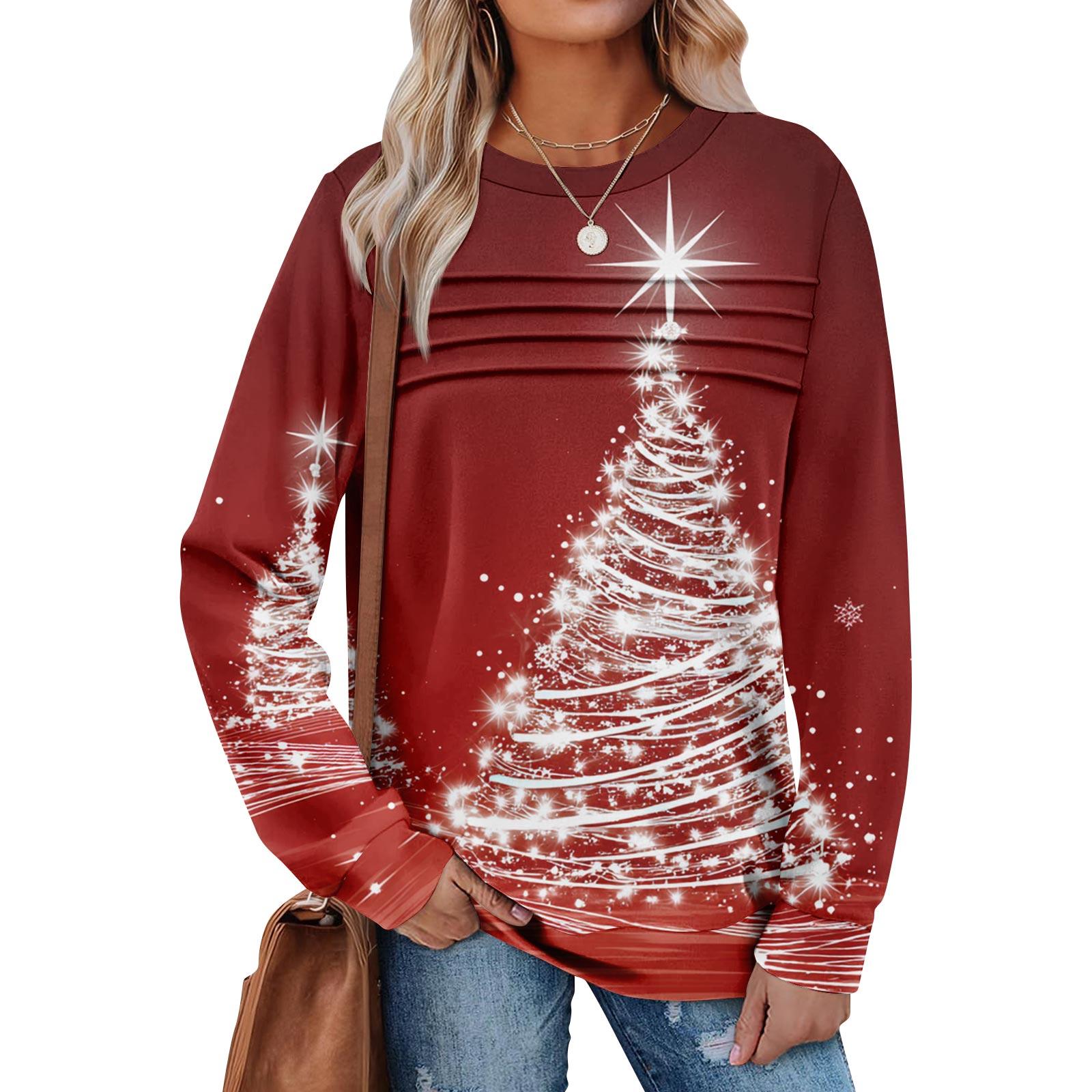 

Женский повседневный свитшот с длинным рукавом и круглым вырезом, приталенный плиссированный топ M