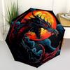 1pc Dragon Artwork Automatic Umbrella - Stylish, Durable, with 8-Rib Manual Open Design, Elegant Black Handleyy250920162