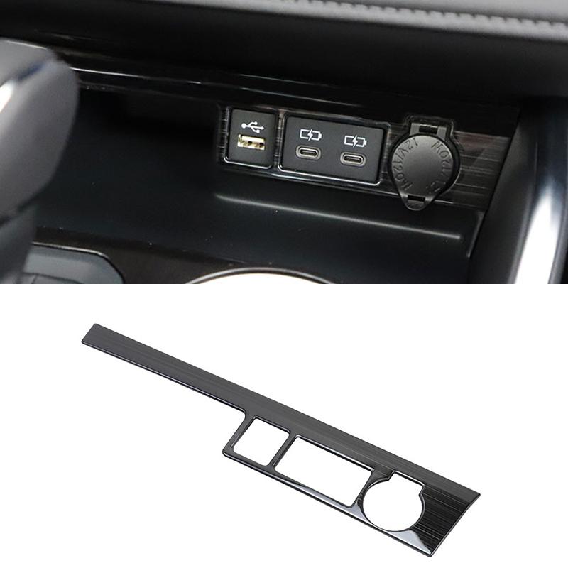 Stainless Steel Car Central Control USB Frame Cover Case Trim Sticker Fit For Toyota Highlander XU70 2020 2024 2024 2024 Hybrid