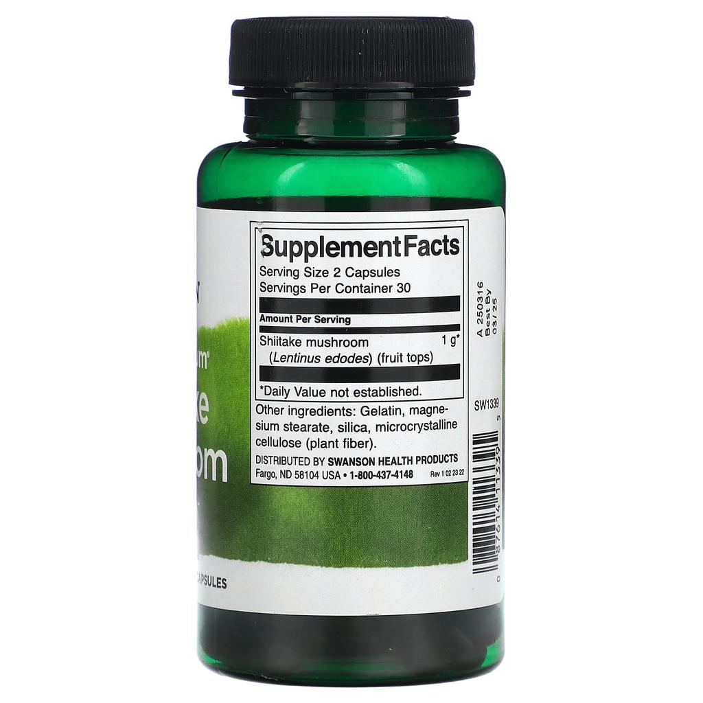 Full Spectrum Shiitake Mushroom, 500Mg, 60 Capsules