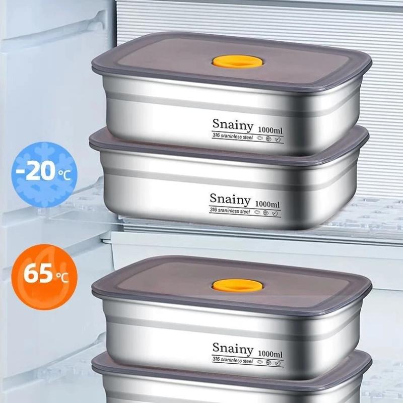 Food Grade Stainless Steel Lunch Box Vacuum Antibacterial Sealed 600/1000/1500ml Leakproof Bento Box for Office Workers