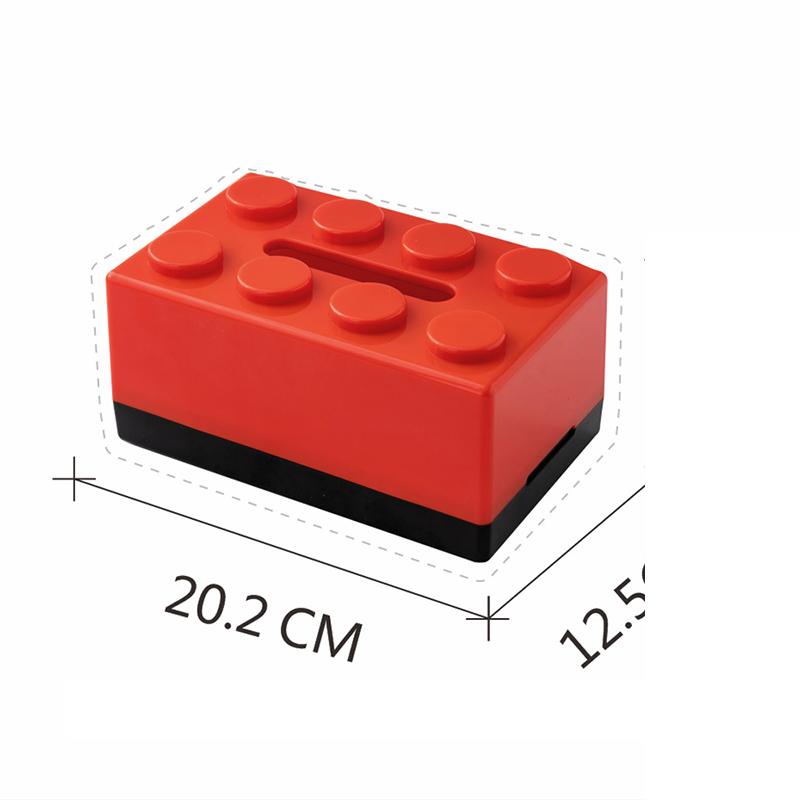 Double Color Building Block Tissue Box with Spring Wall Mounted Tissue Holder for Bathroom Kitchen Home Tissue Case Organizers