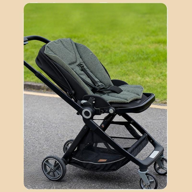 Reversible Baby Strollers Cushion Breathable Cotton Polyester Blend Ergonomic Support For Infant Carriage Accessories
