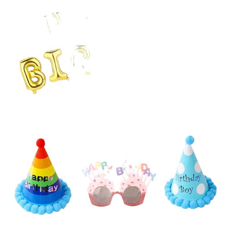 Funny Birthday Party Glasses & Baby Hats - Perfect Photo Props & Cake Decoration